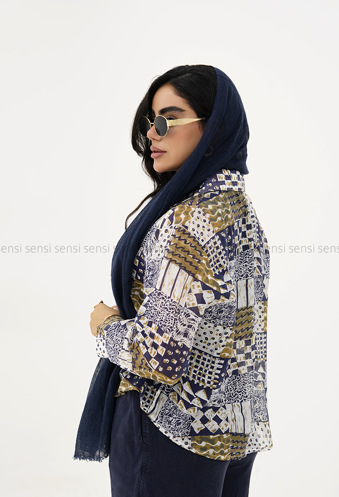 شومیز زنانه شیشه ای طرح دار کد1006203